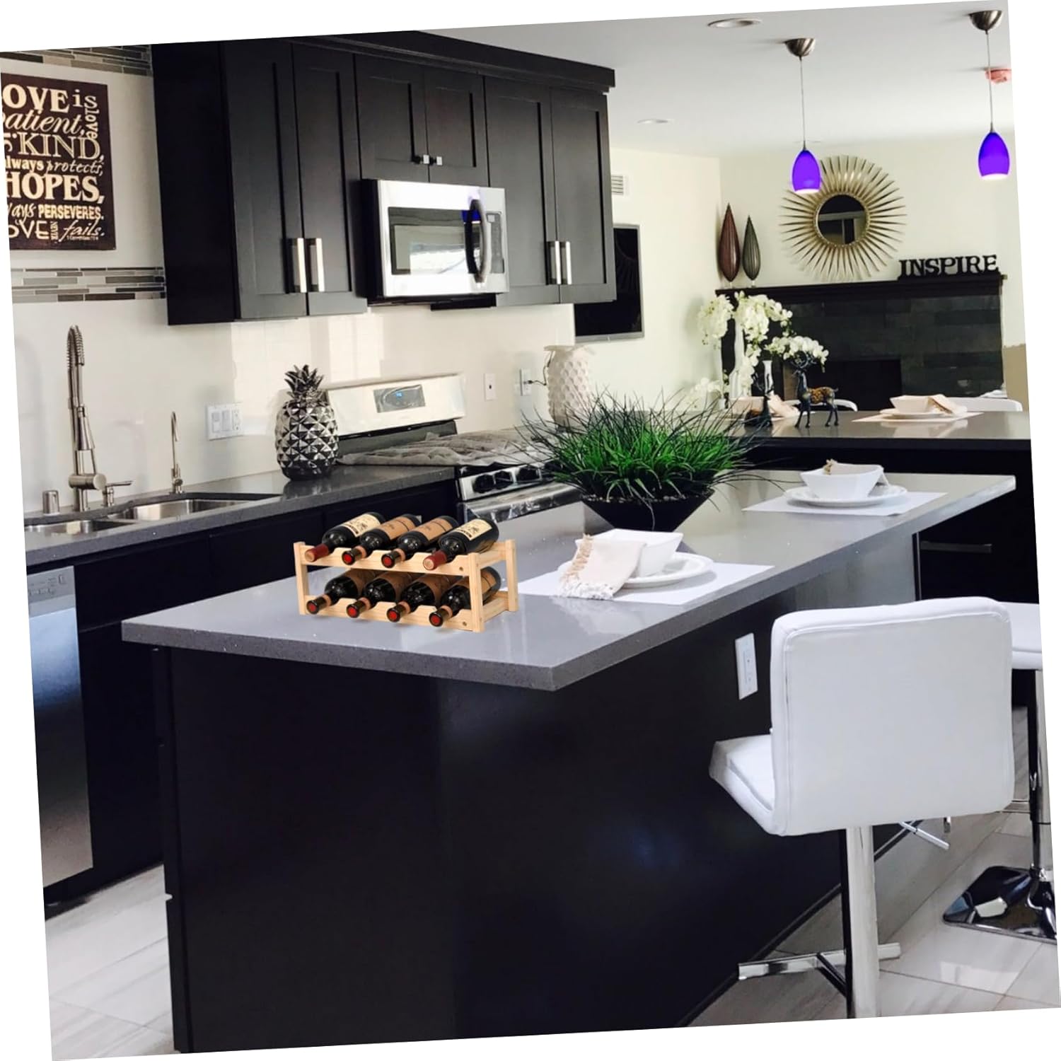 Modern Wine Rack Decor Double Layer Wine Bottle Holder Elegant Display Stand