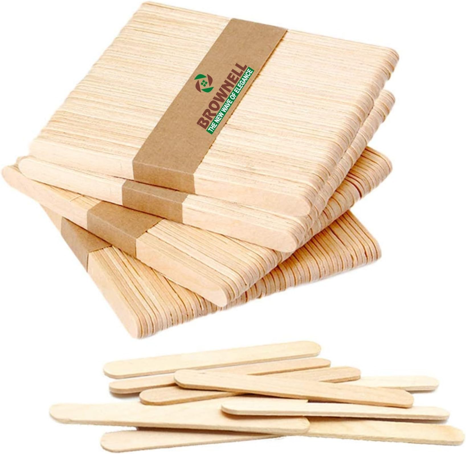 Wooden Craft Stick Premium Natural Wooden Piece Ice Cream Sticks 4-1/2 Popsicle Sticks 100 (Pack of 2)