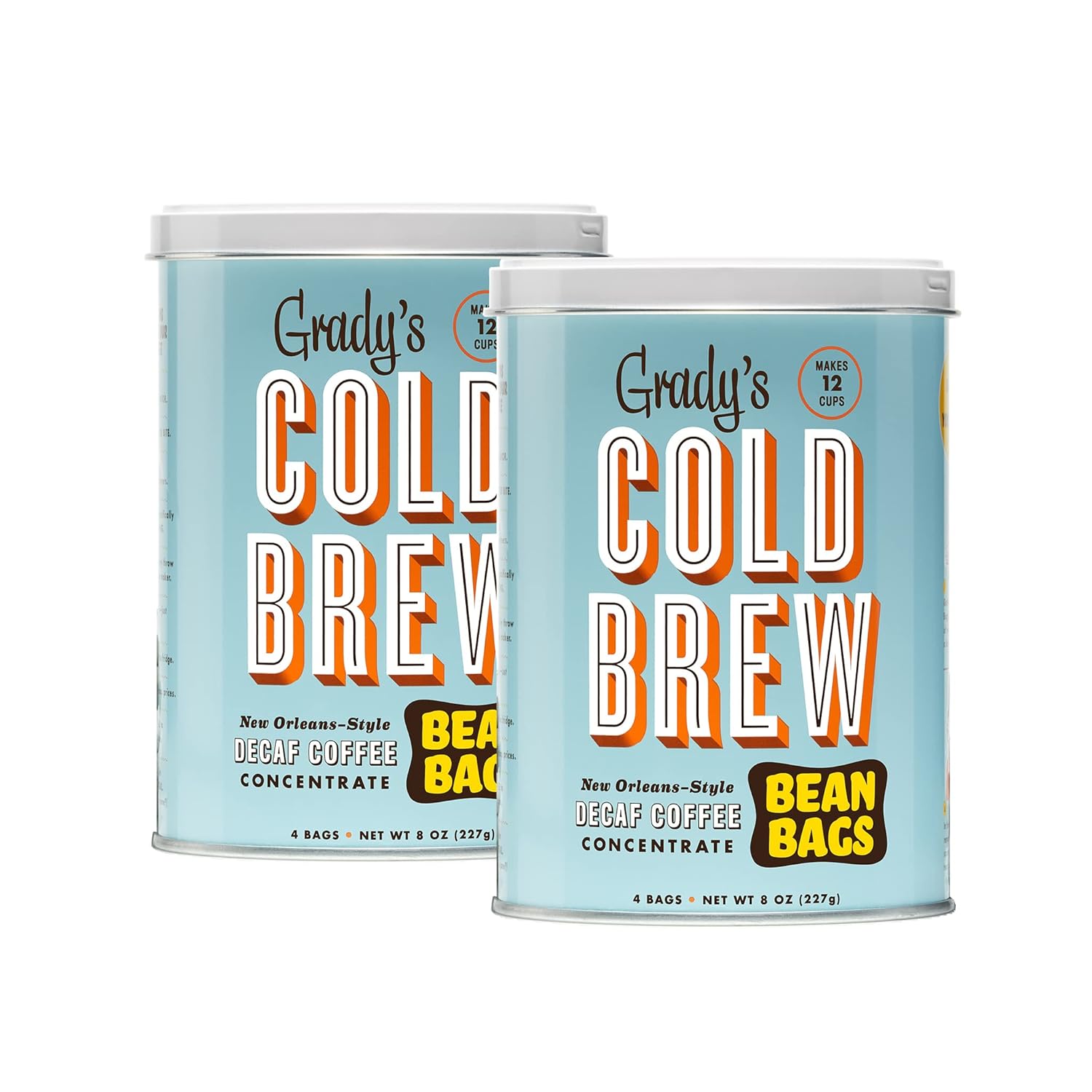 Grady's Cold Brew Decaf Coffee, Two Cans with 8 (2oz