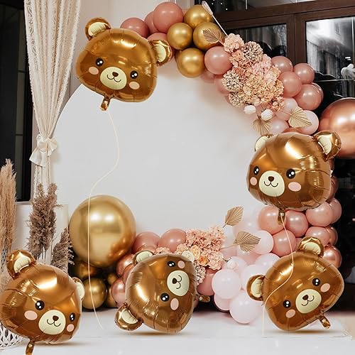 Miniatura 3 de 8 globos de oso de animales de granja, bonitos globos marrones en forma de oso para decoración de baby shower, fiesta de cumpleaños de animales,