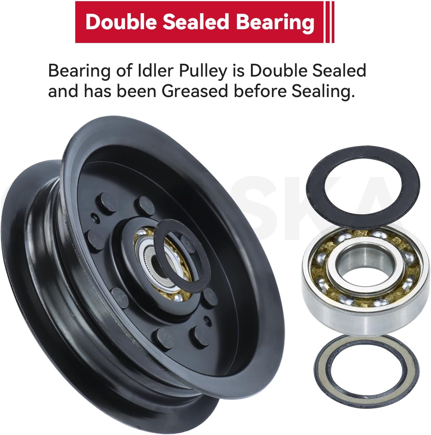 GELASKA 2 Pack 532196104 Husqvarna Idler Pulley Replaces 532197380 Husqvarna Idler Pulley, 197380 Idler Pulley Craftsman 196104 for Husqvarna Lgt2554 Lgt2654 Rz4623 Rz5424 Yth2348 Yth24V48 Tractors