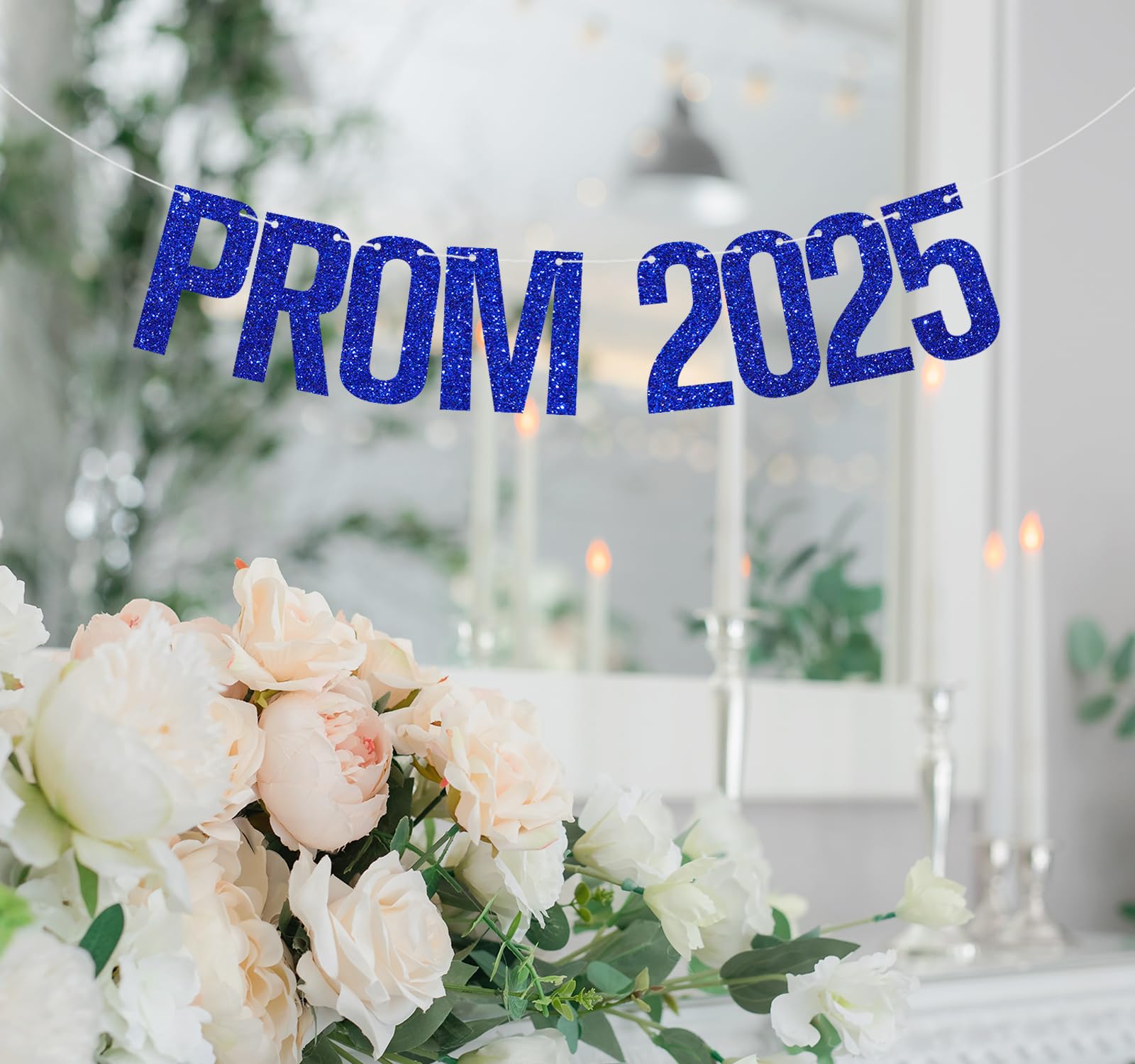 Prom Night 2025 Banner | Gold Glitter Graduation Decor | Class Of 2025 Party Garland - View #8
