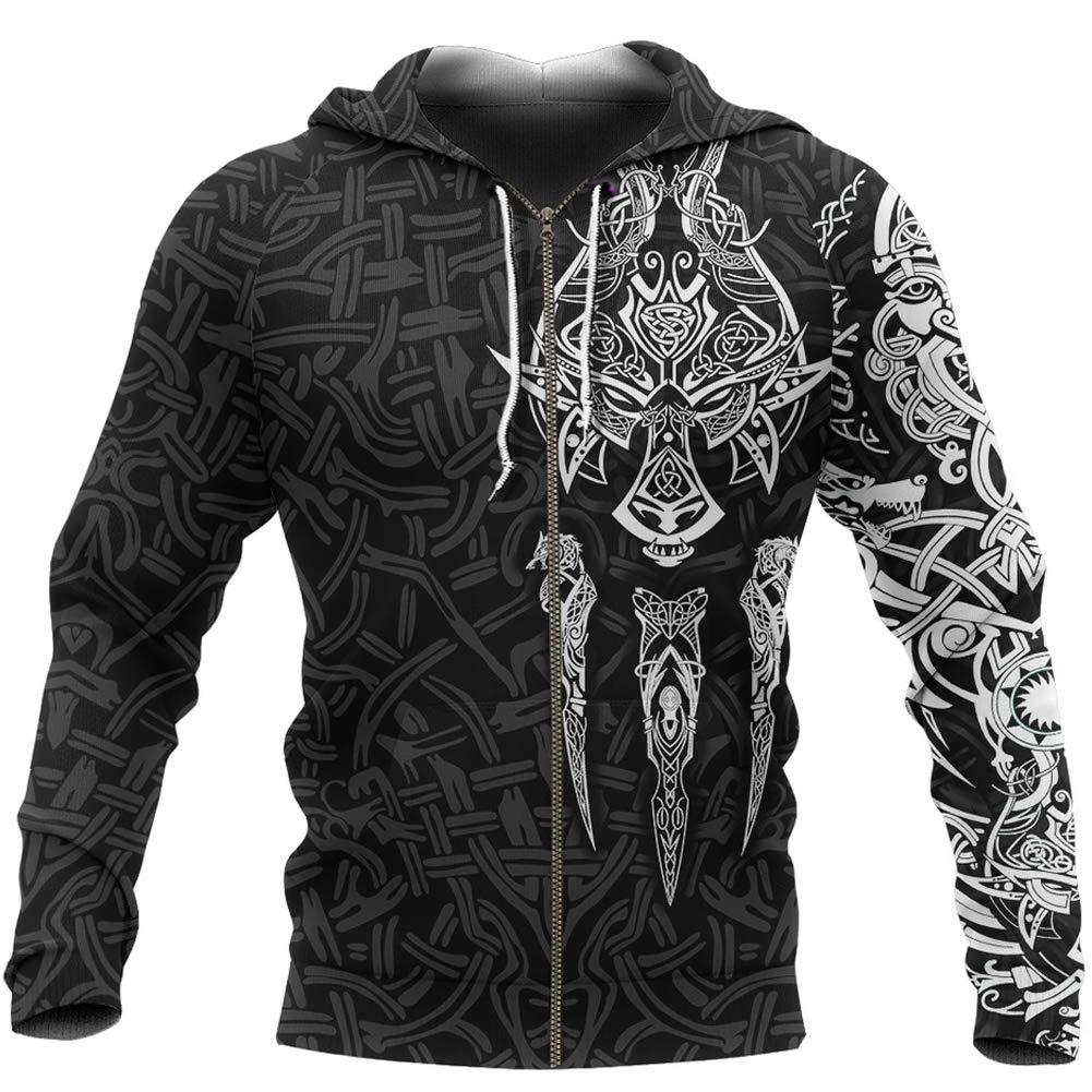 Sweat Viking homme motif loup Fenrir, idéal pour vos sorties à moto