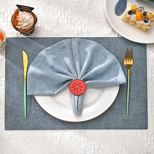 Miniatura 5 de ABOOFAN 6 servilleteros de sandía, servilleteros de frutas, hebillas de plástico, anillos de servilleta de Pascua, para boda, fiesta, vacaciones,