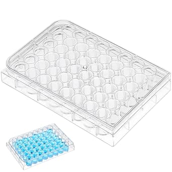 DOITOOL 48 Holes Pill Filler Empty Pill Filling Tray, Microcentrifuge Tube Rack, Well Cell Culture Plate Serving Tray for Lab Equipment Holes Dia 0.4 inches/1.1 cm