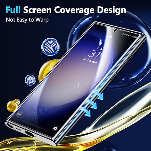 Miniatura 2 de BAZO Paquete de 2 protectores de pantalla para Samsung Galaxy S22 Ultra  S23 Ultra, no de vidrio, fácil de instalar, resistente a los arañazos, sin
