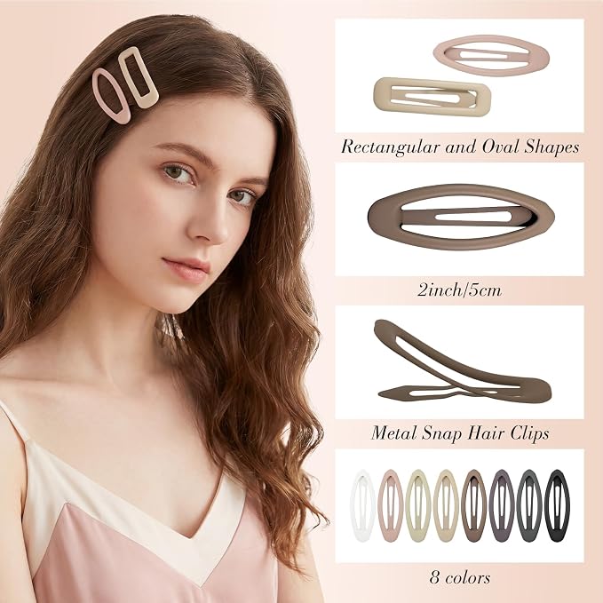 32 piezas pinzas para cabello en metal mate 8 colores neutros miniatura 3