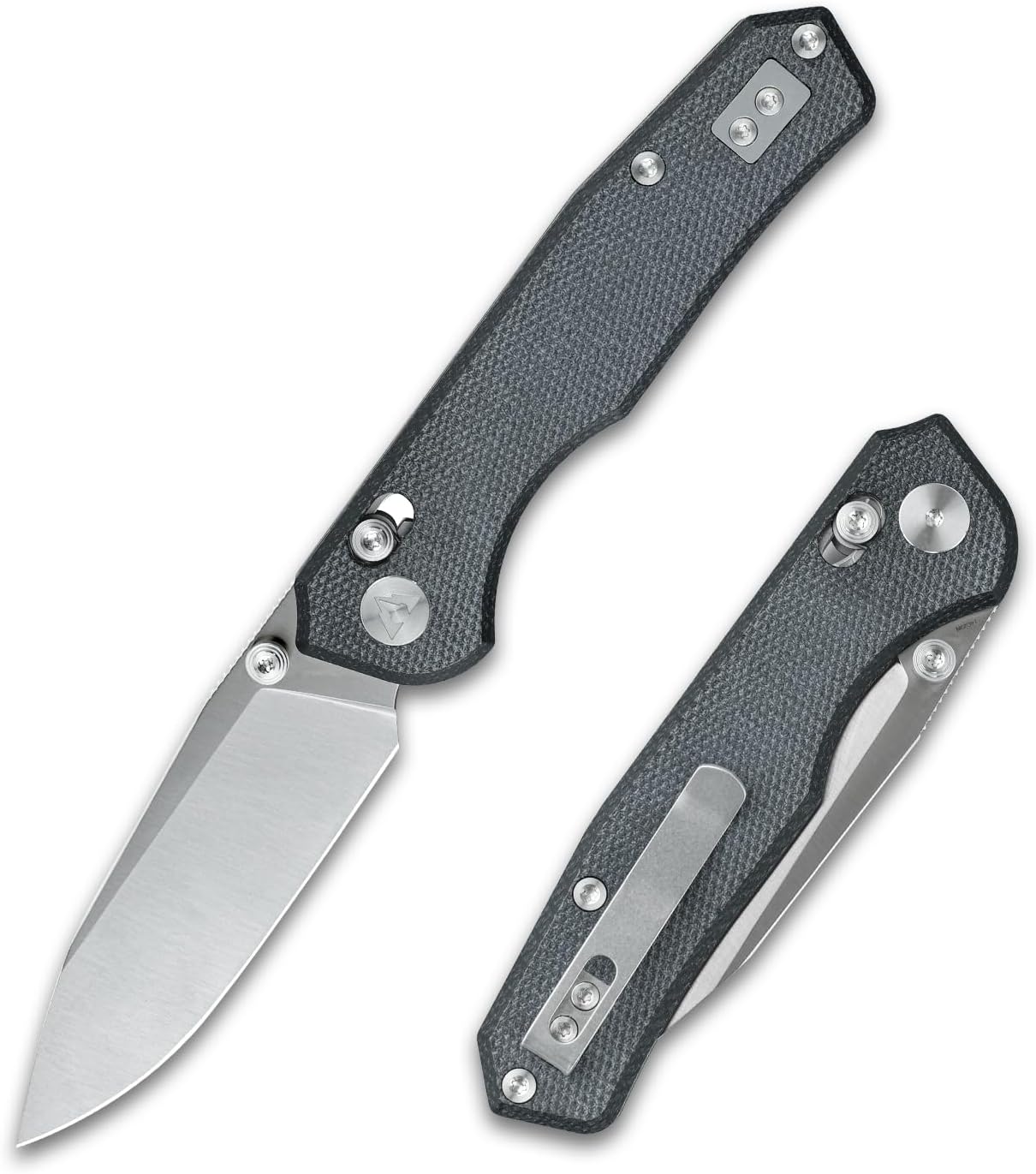 CMB Explorer EDC Folding Knife 14C28N Steel Blade Micarta Handle Crossbar Lock Pocket Clip Camping Hiking Outdoor Everyday Carry Knife for Men CMB-18 (CMB-18C)