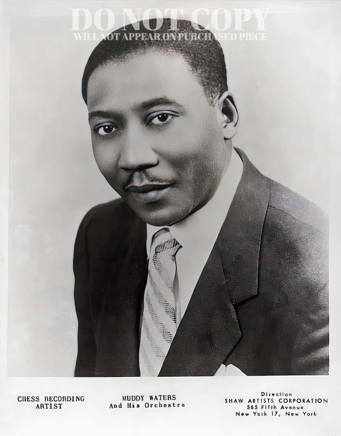 Photographie Muddy Waters 20x25 cm poster vintage de légende du blues des années 50