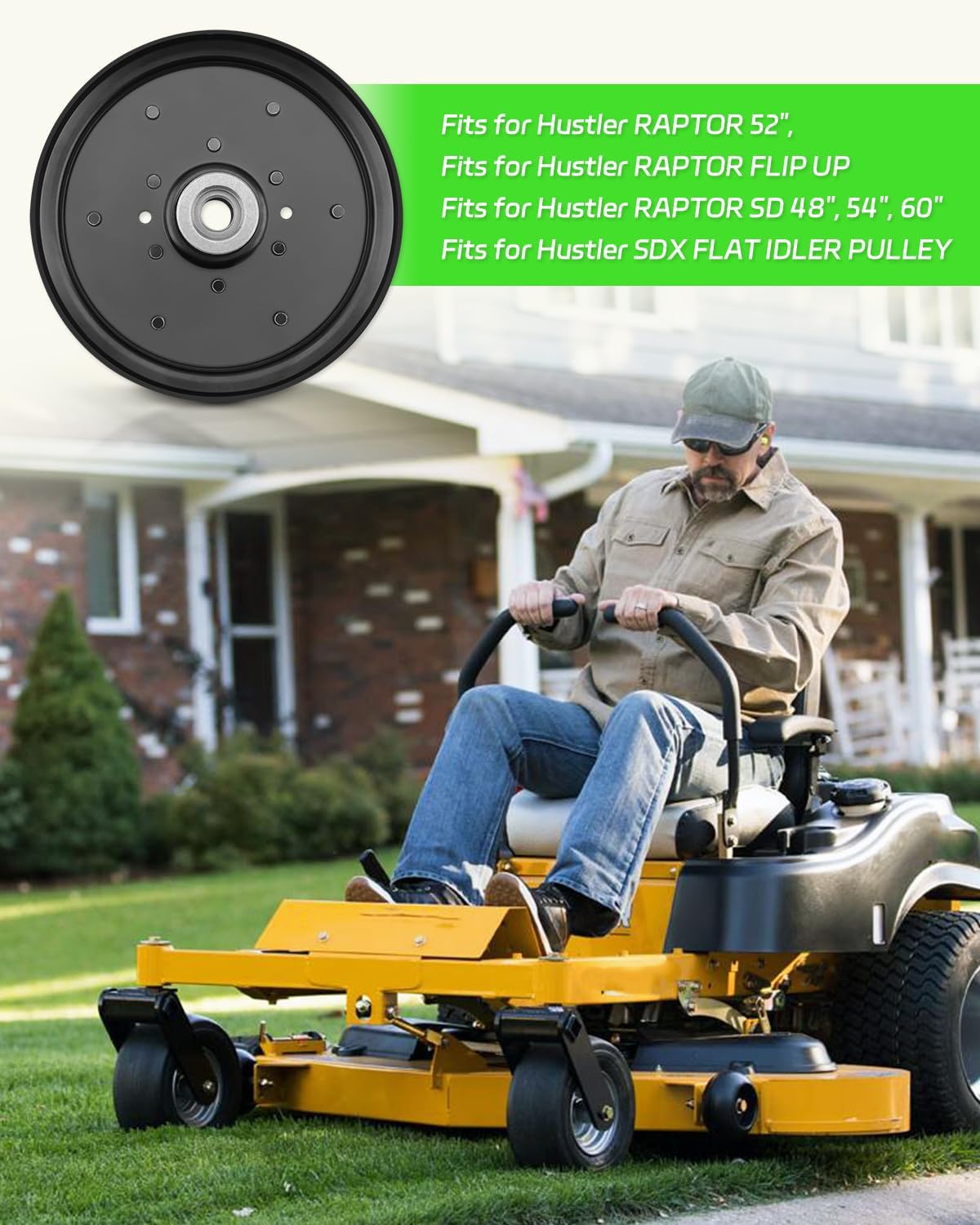 604231 Idler Pulley Fit for Hustler Raptor 52" SD 48" SD 54" SD 60", Lawn Mower Service Kit, Replace 126124