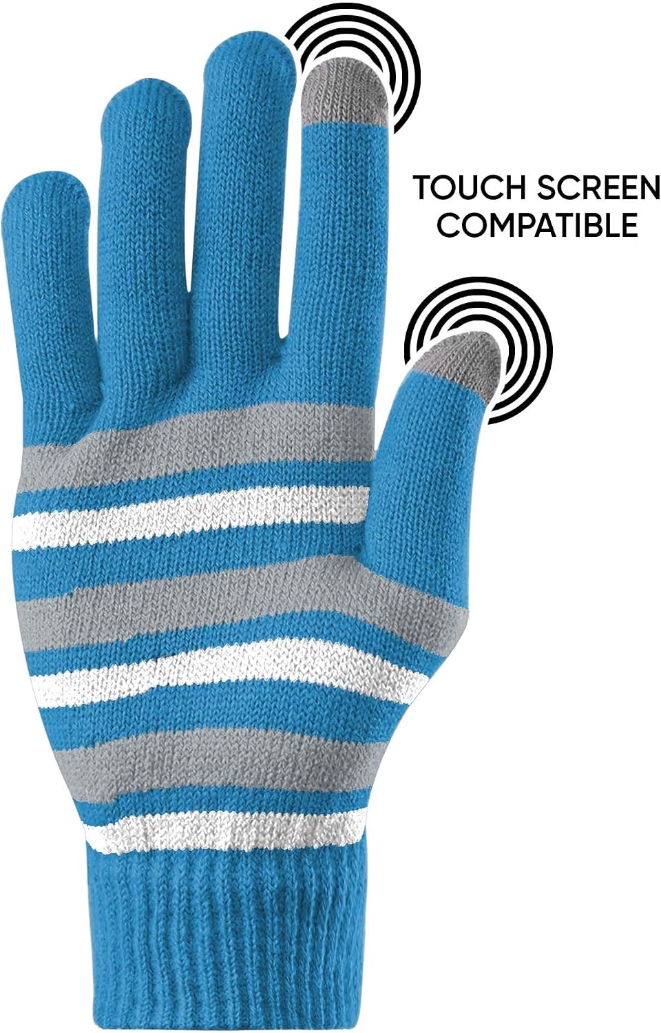 FOCO NFL unisex-adult Nfl Team Logo Adult Stretch Gloves With Basic Winter Knit Hat Beanie Set