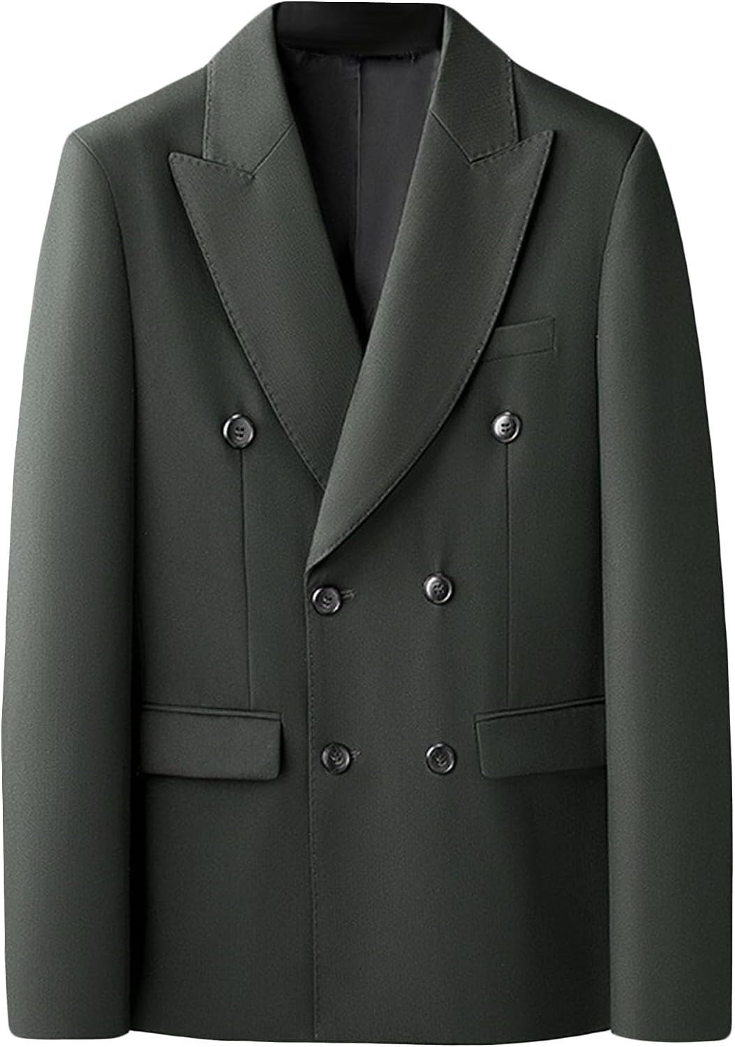 Men Business Double-Breasted Suit Jacket Classic Office Commute Blazer Coat Spring Elegant Wedding Prom Jacket