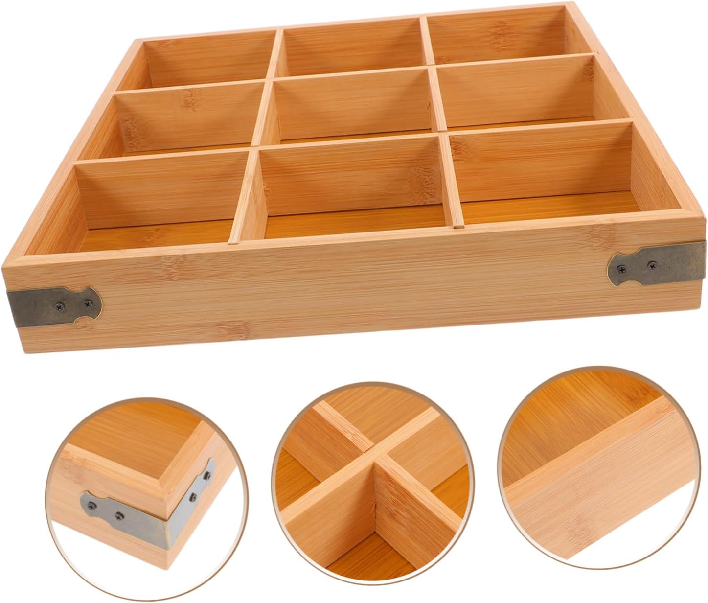 SOLUSTRE Compartment Wooden Tea Bag Organizer and Sugar Packet Storage Box for Home Table Use Stylish and Functional Tea Bag Holder for Dry Fruits and Condiments and Easy to Clean