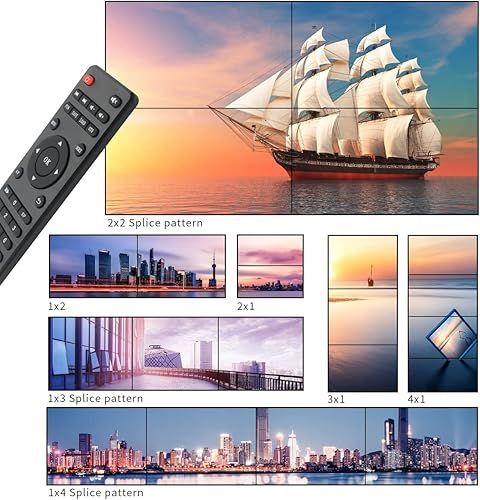 Miniatura 5 de Controlador de pared de video, pantalla HD 4K x 2K, procesador profesional de empalme sin costuras con RS232, entrada HDMI, salida HDMI de 4 vías y