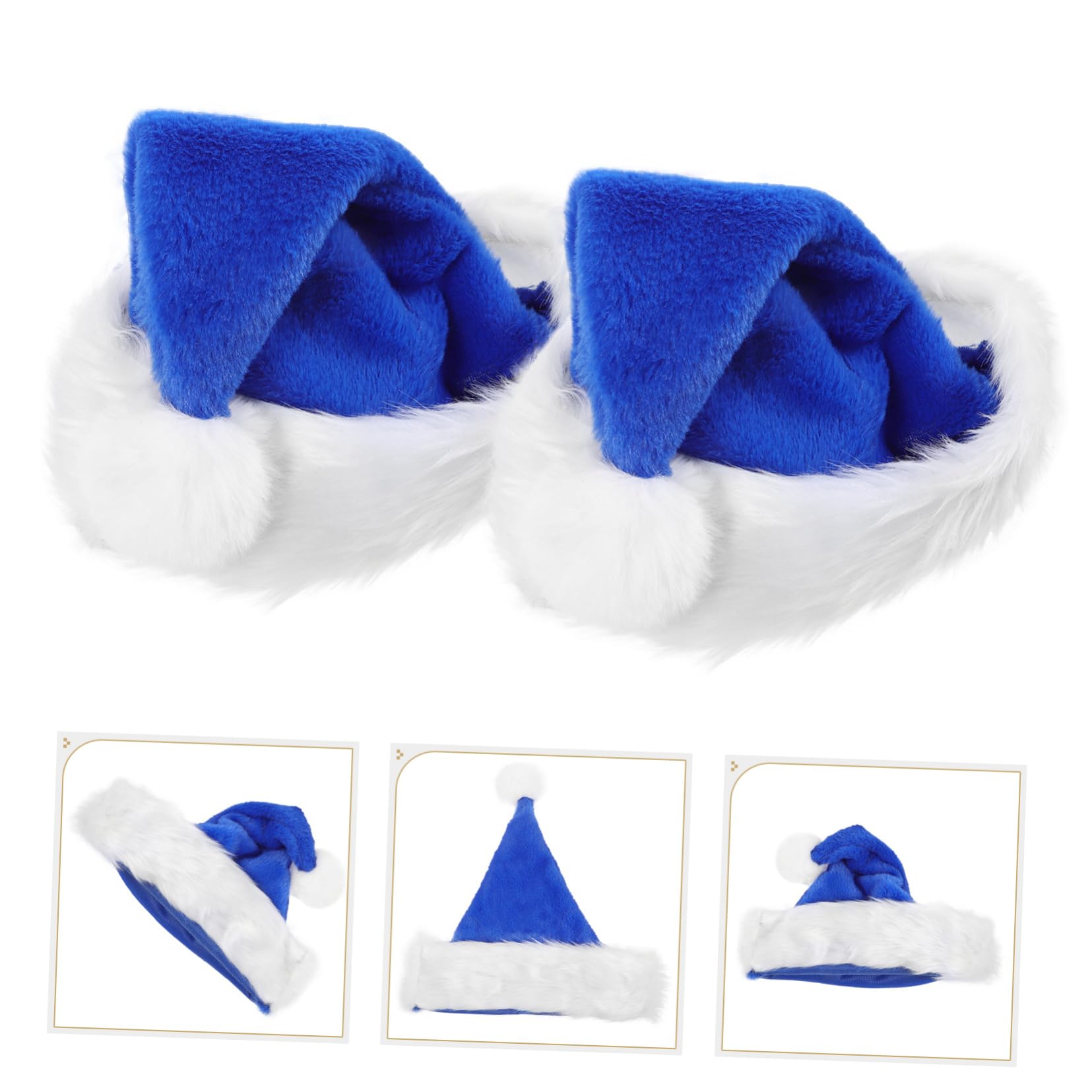PRETYZOOM 10 Piezas Sombrero De Decoración De Navidad Sombreros De Papá Noel Gorros Navideños Azules Sombreros Para Hombres De Hombre Fiesta De Navidad Adornos De Blue Paño