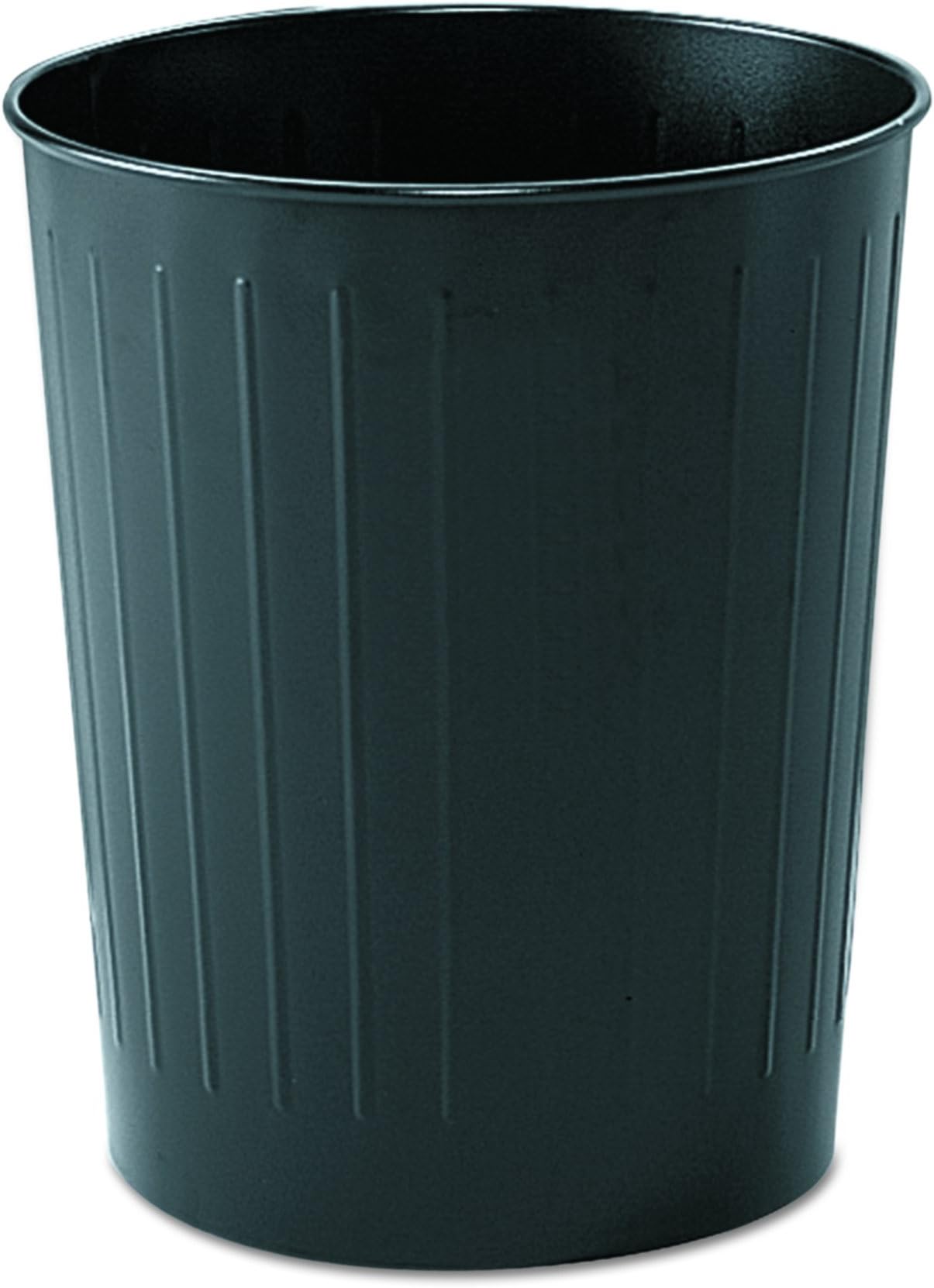 SafcoProducts 9604BL Round Wastebasket, 23 1/2-Quart, Black
