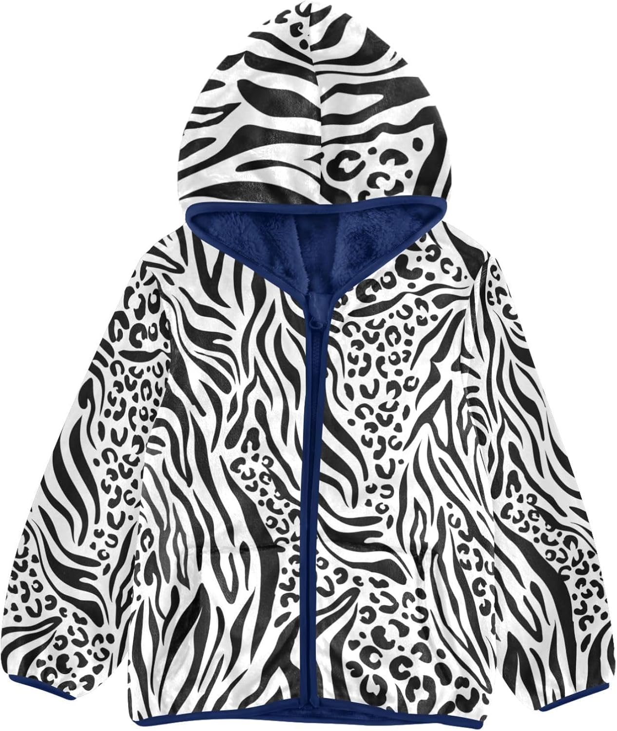 Kids Sherpa Fleece Hoodie Zip Up Hooded Sweatshirt Jacket for Boy Girl 3-10 Yrs