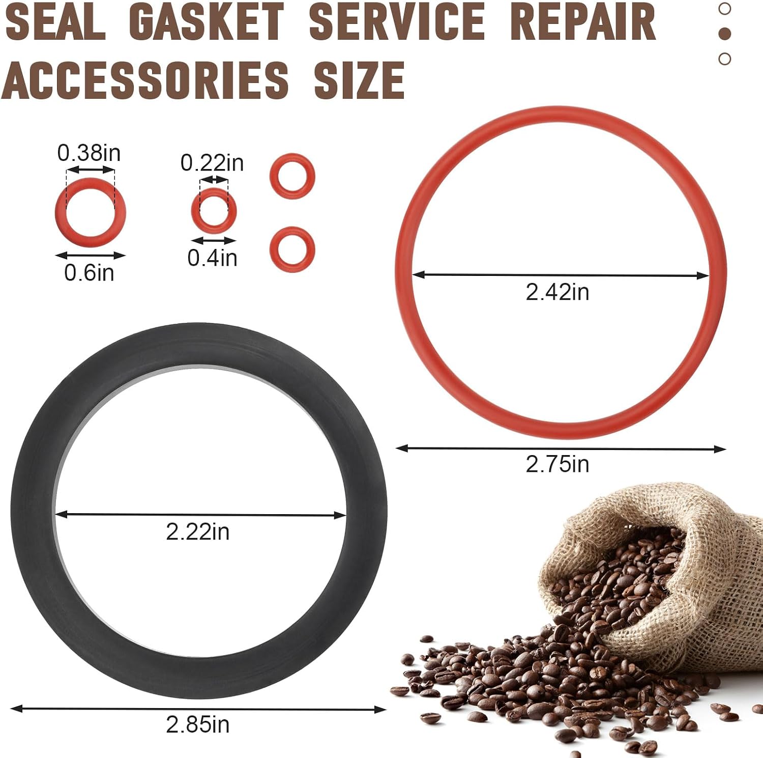 Gasket Repair Kit, Silicone O-ring Set for Gaggia Classic, Baby, Evolution, Twin Espresso Coffee, Seal Gasket Service Repair accessories for Gaggia Coffee Machine