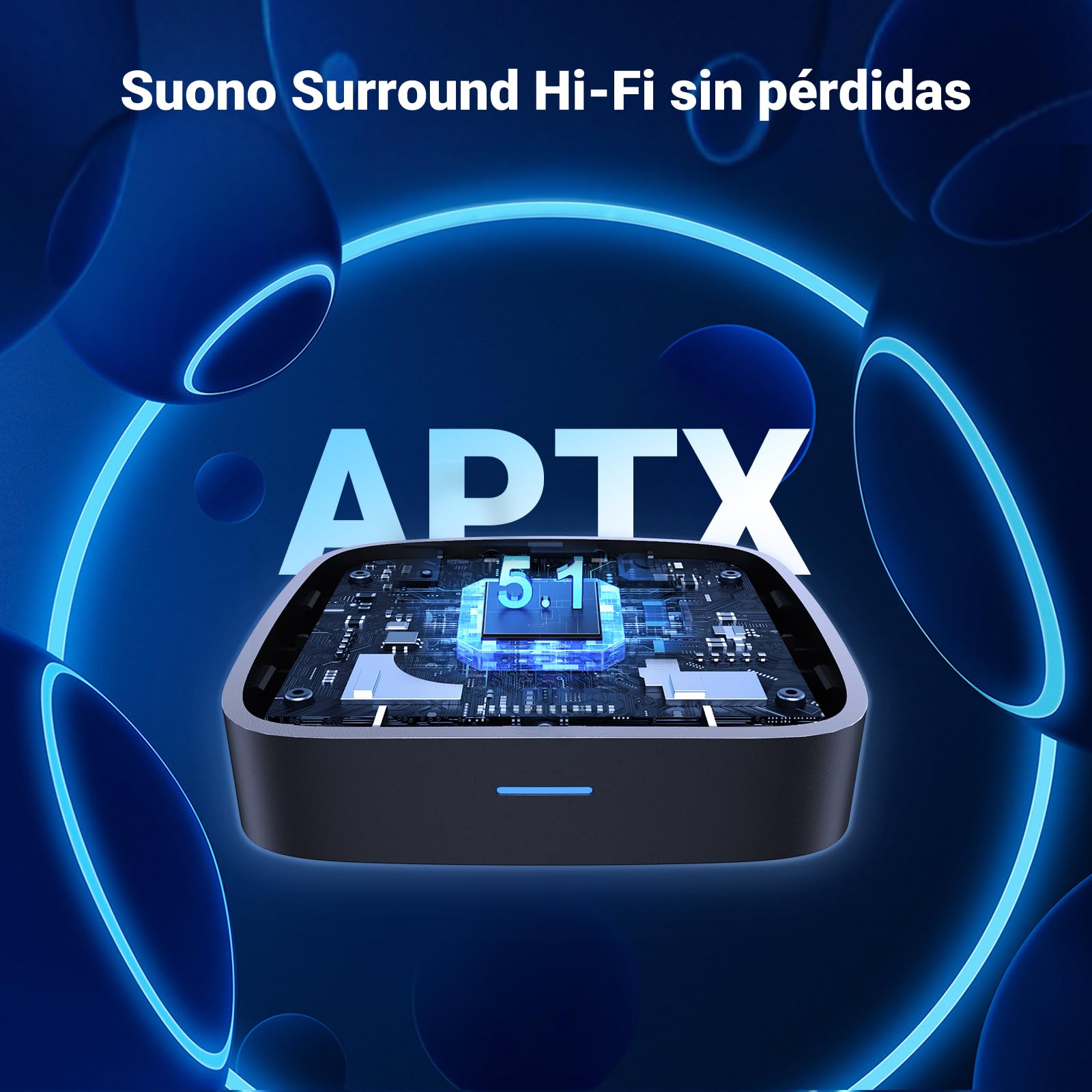 UGREEN Receptor Bluetooth 5.1 aptX HD Audio Adaptador 2RCA 3.5 mm HiFi EDR Baja Latencia Inalámbrico Compatible con Teléfono Tablet Altavoz Amplificador
