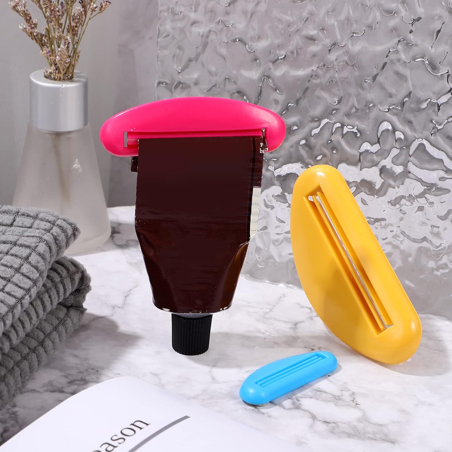 OUNONA 18Pcs Toothpaste Squeezer Durable Multi Functional Tube for Creams Lotions for Home Salon Use Easy to Operate and No Waste