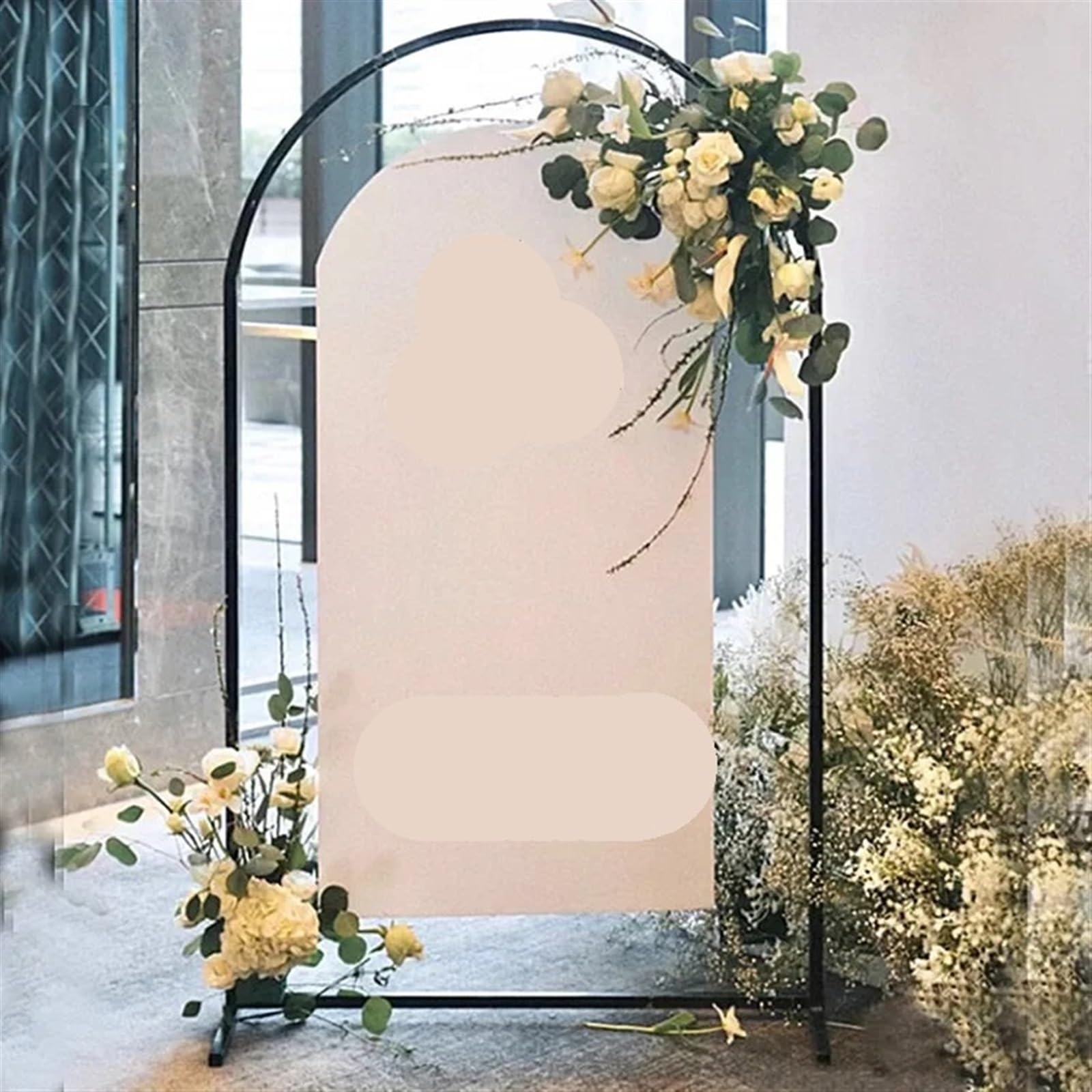 Kit de soporte para globos de hierro para boda, decoración de arco semicircular, fiesta de cumpleaños, accesorios para fiestas festivas (Schwarz, 2 m)