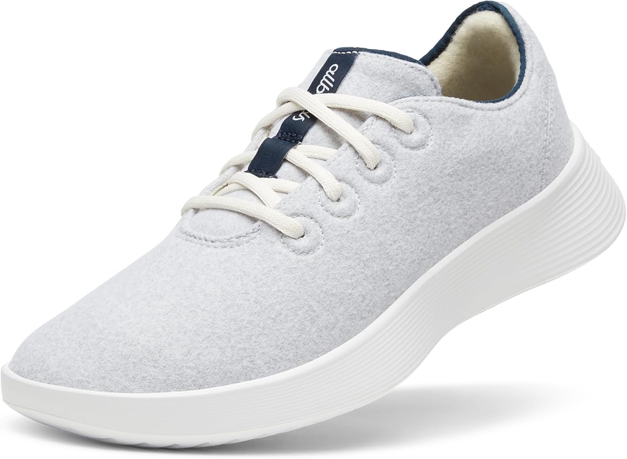 Allbirds Damen Wool Runner Go Sneaker, Hellgrau, True Navy