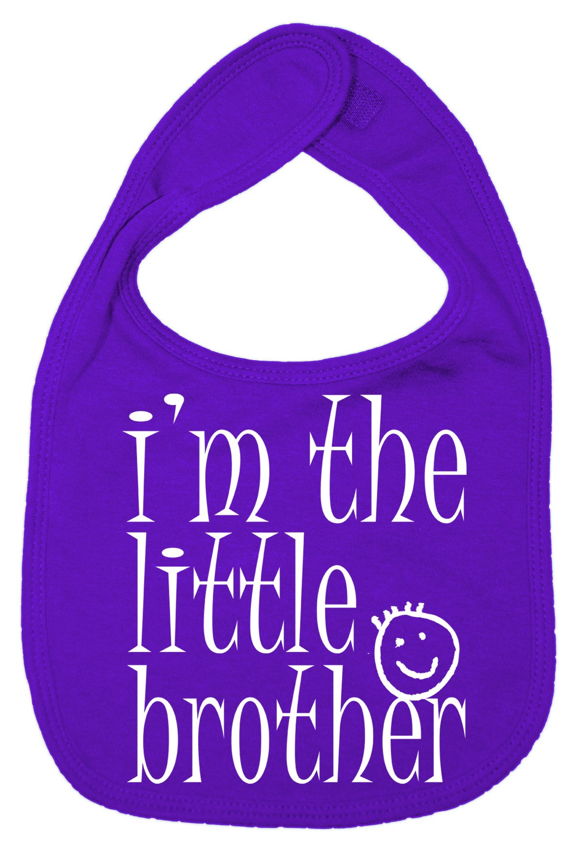 IiE, I'm the Little Brother, Cute Sibling Baby Boy Soft Cotton Feeding Bib, Purple