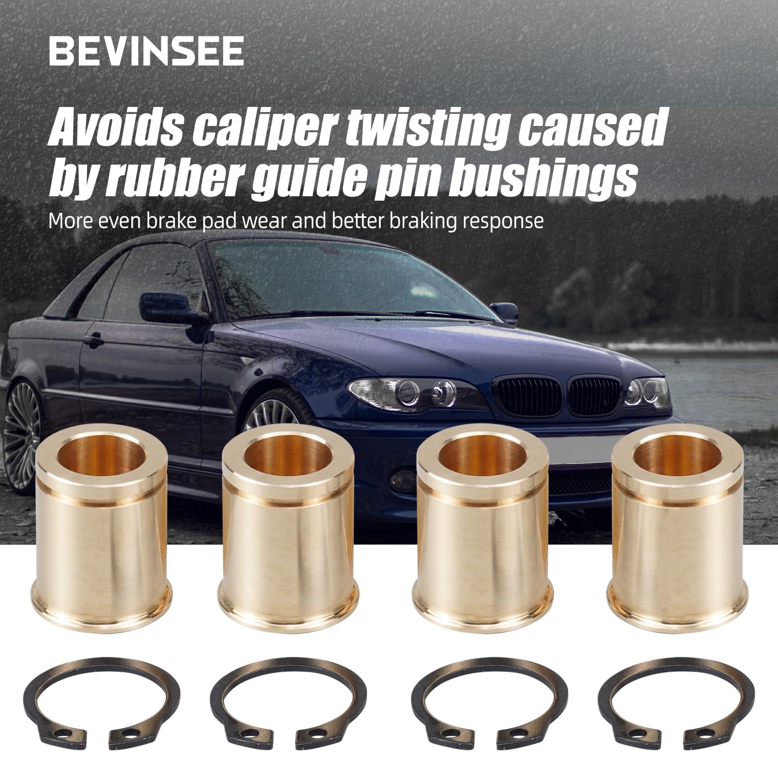 Amazon.com: Bevinsee Brass Brake Caliper Guide Bushing Kit 