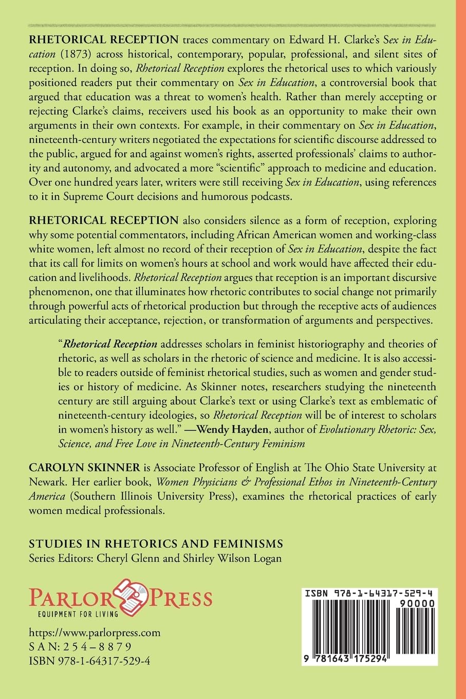 Rhetorical Reception: One Hundred and Fifty Years of Arguing with Sex in Education