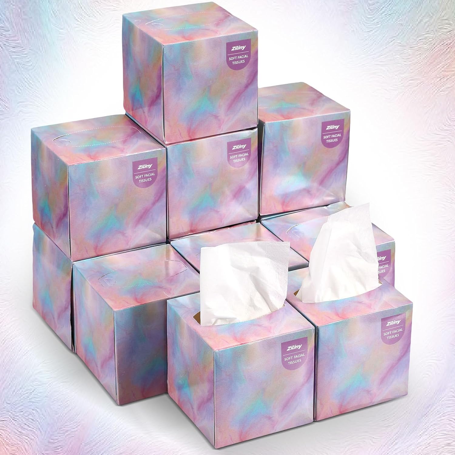 Ziliny 12 Pcs Bulk Tissues Cube Boxes Small Square Facial
