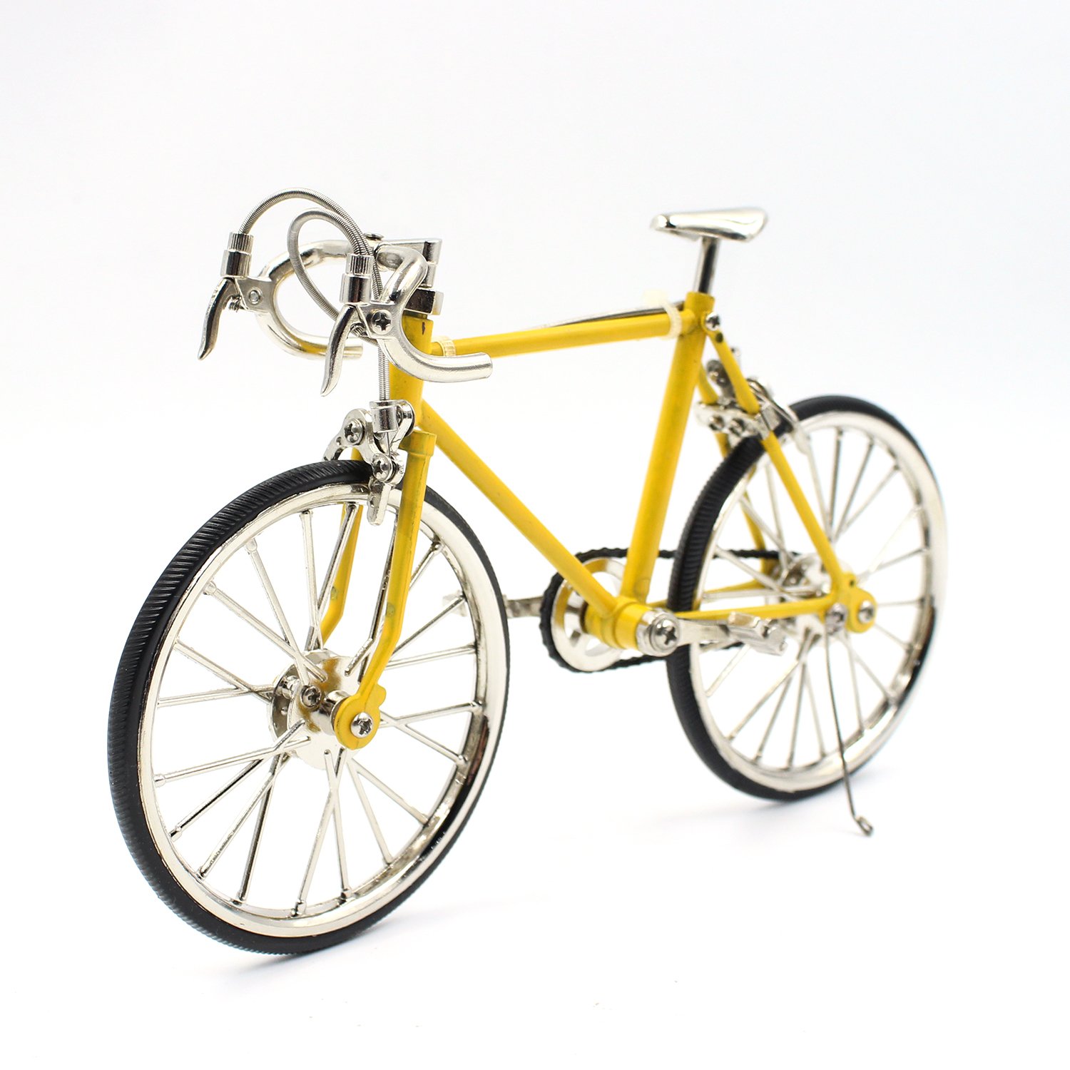 S00104 High Artificial Zinc Alloy Racing Exquisite Bike Bicycle Model Front Yellow