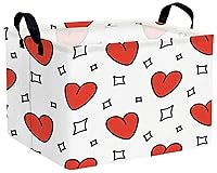 Vista 15 de Cesta para el día de San Valentín para niños, con forma de corazón, contenedores de almacenamiento vacíos para regalos con asas, decoración