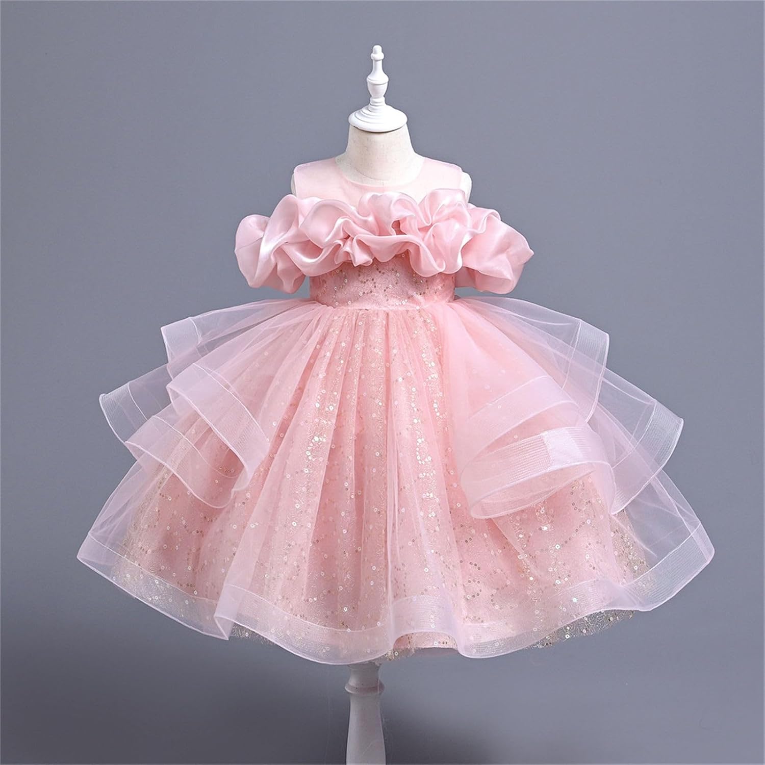 Girls' Embroidered Lace Wedding Baptism Dress Long Sleeve Formal Party Wear for Toddler Baby Girl Toddler Girl Long