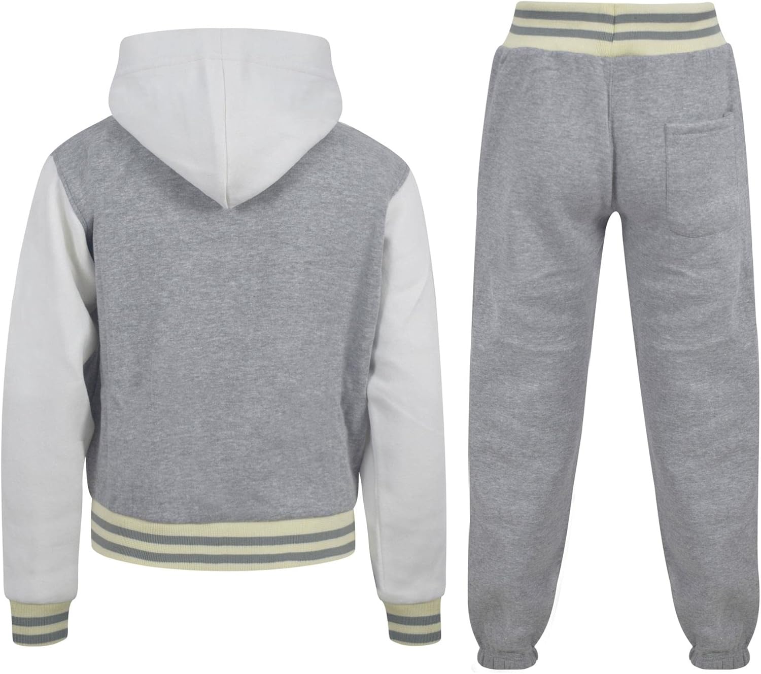 Baseball Tracksuit B.B Hoodie With Joggers R Fashion FOX Contrast Jacket - B.B Tracksuit Grey 7-8