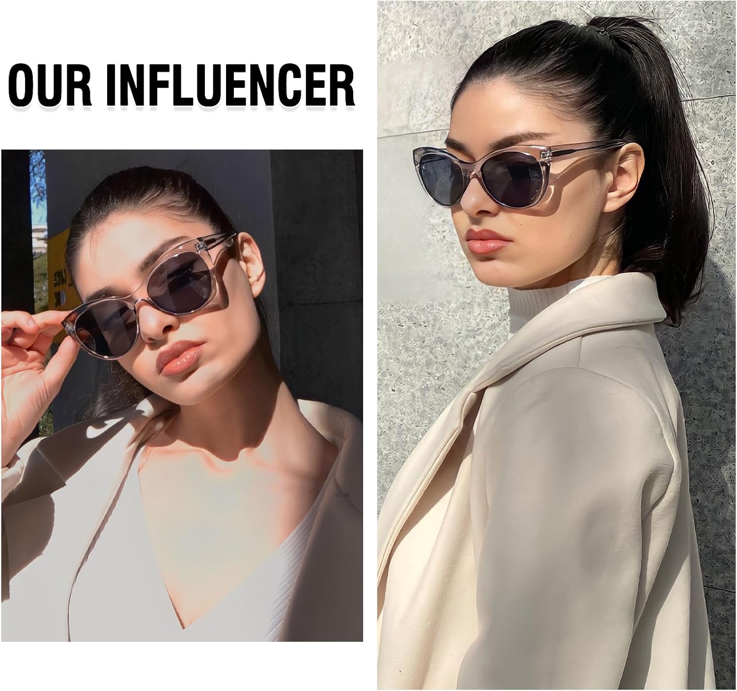 DUCO Vintage Cat Eye Sunglasses for Women Trendy Polarized Sun Glasses Oversized Designer Shades 2350
