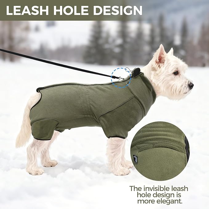 Mihachi Mameluco para Perro con Cremallera Armada Verde Talla M miniatura 6