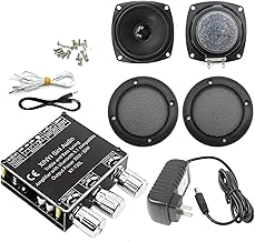 HiFi high Fidelity Stereo Bass Treble Audio, Arcade Home DIY, 12V Power Amplifier 3 inch 10W 8 ohm Speaker AUX Module T30L (Black)