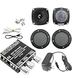 UYXOERA HiFi high Fidelity Stereo Bass Treble Audio, Arcade Home DIY, 12V Power Amplifier 3 inch 10W 8 ohm Speaker AUX Module T30L (Black)