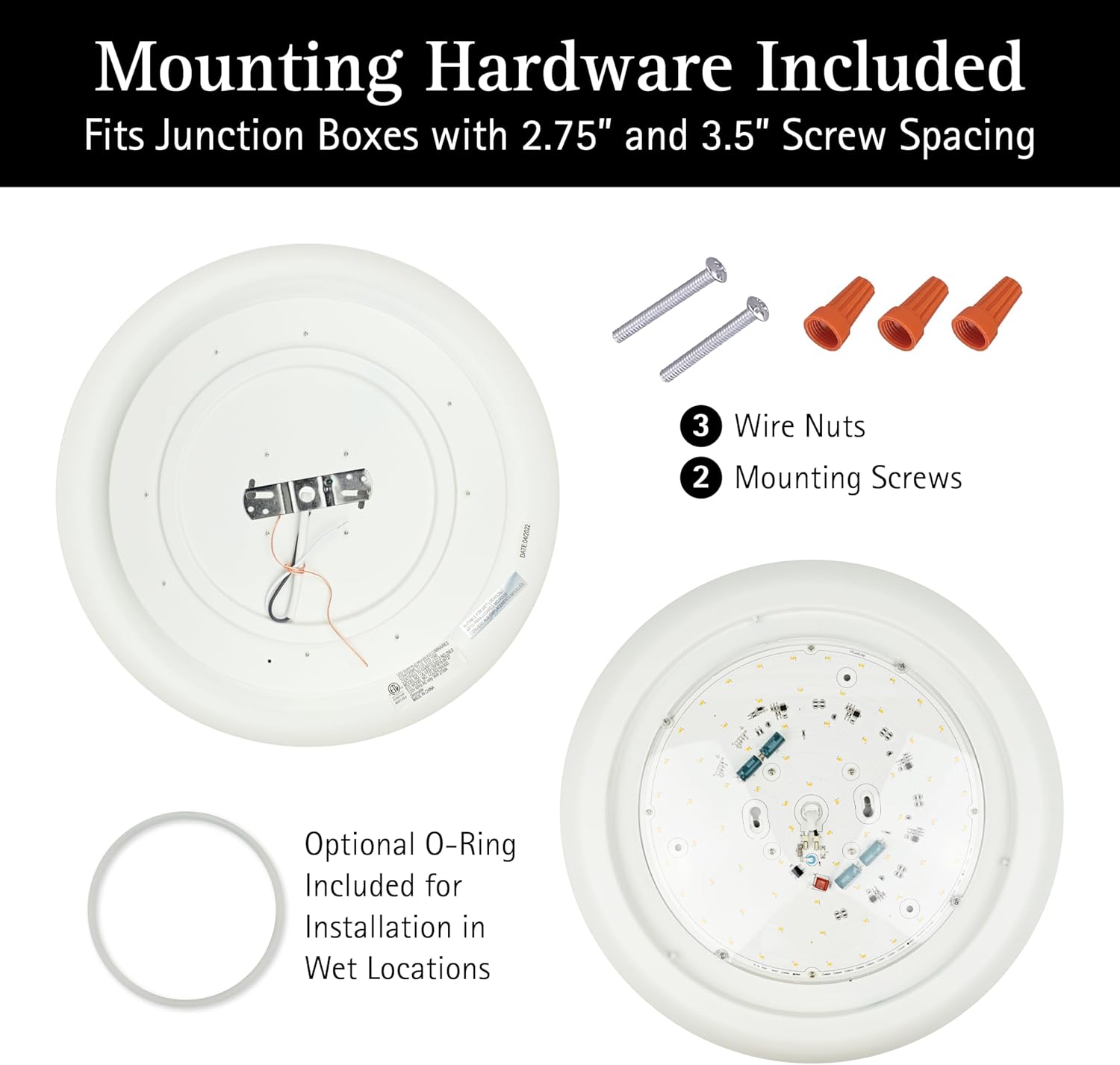 Ultralux 16" LED Flush Mount Ceiling Light – Dimmable, Slim Ceiling Light - Over 50,000 Hours of Energy Efficient LED Light - Multi-Purpose Easy-Install Light Fixture - (1 Pack, Warm White)