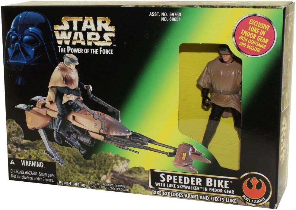 Star Wars Luke Action Figure in Endor Gear with Speeder Bike