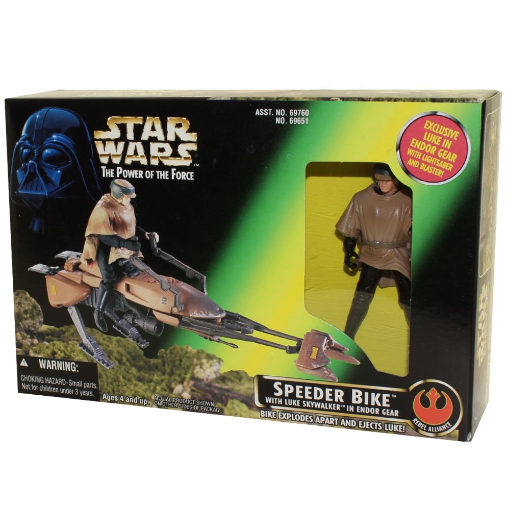 Star Wars Luke Action Figure in Endor Gear with Speeder Bike