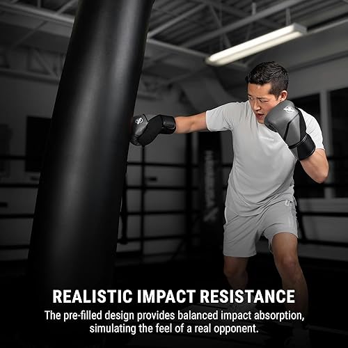 Miniatura 5 de Hayabusa Muay Thai - Bolsa pesada con diseño prellenado y sistema de suspensión especializado, color negro, 100 libras