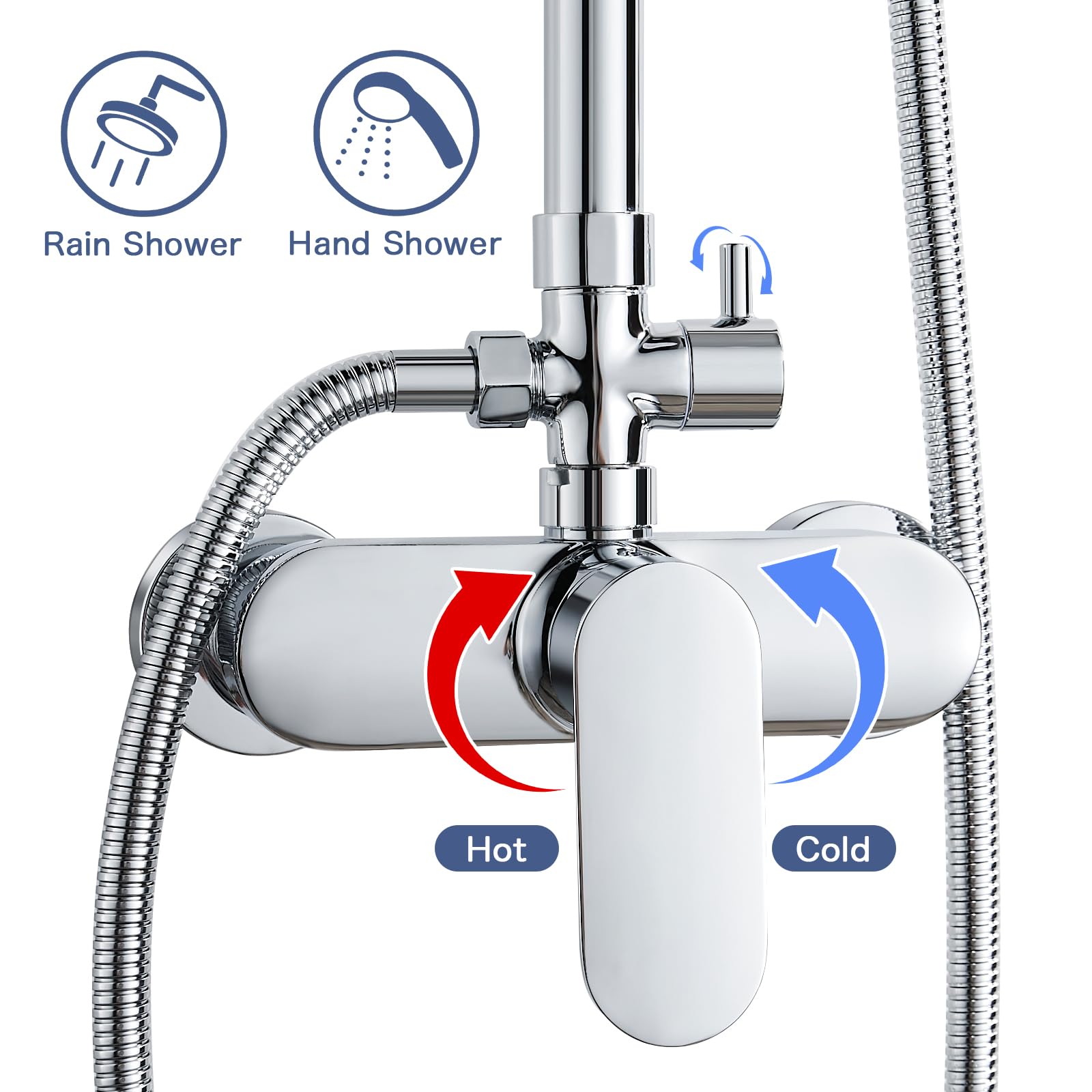Namuoto Colonne de Douche avec Mitigeur, Ensemble de Douche, Systeme de Douche, Chromé