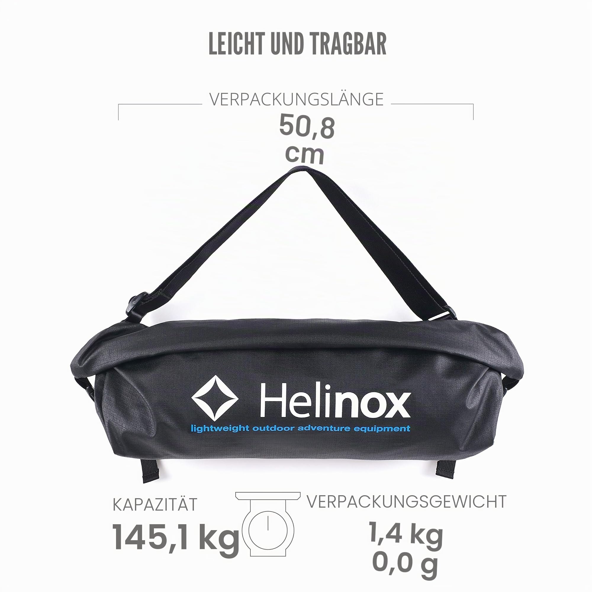 Helinox Incline Festival Chair | Campingstuhl,Klappstuhl,Aluminium,leicht,stabil,faltbar,kompakt,inkl Tragetasche (Black)