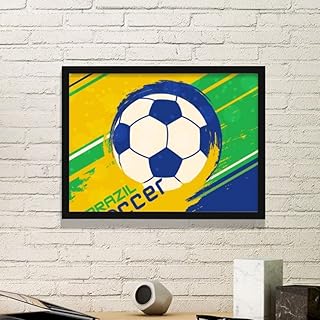 Brazil Soccer Football Sports Art Painting Photo Frame Display Decor Giftation Wall Decor Gift