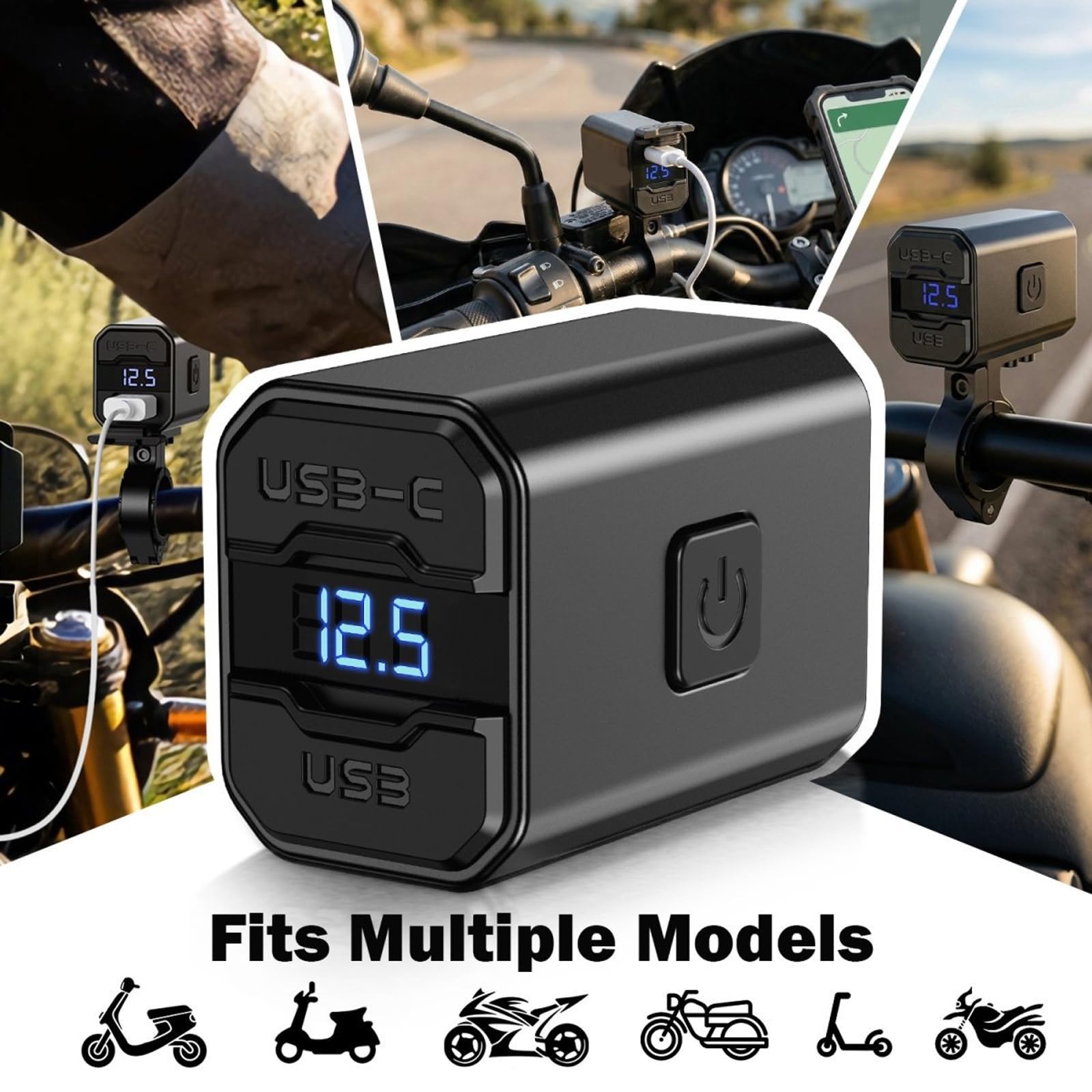 Navigations Ladegerät, USB Anschluss für Motorräder