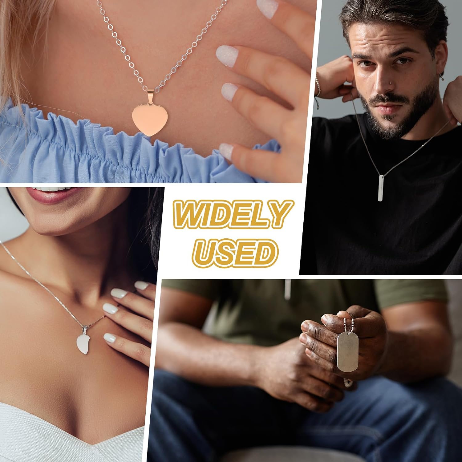 MECCANIXITY Stainless Steel Bar Pendant Necklace for Men and Women, Stamping Blank Engravable Charm Pendant Necklace Jewelry Gifts for Birthday Valentine's Day