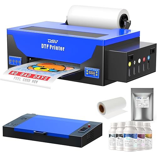 DSV DTF Printer A3 Roll L1800 Transfer Printing Machine,High-Speed Print for Fabrics,13” Wide DTF Bundles,White Ink Circulation & Auto-Cleaning System,2 Years Ink Supply (Printer+Oven)