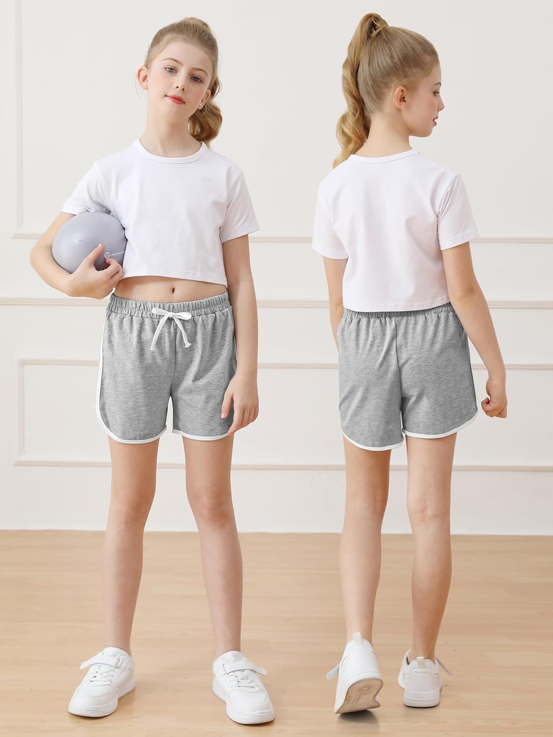 Resinta 5 Packs Girls Cotton Athletic Shorts Toddler Summer Running Shorts Dolphin Yoga Shorts for Kids - Image 6