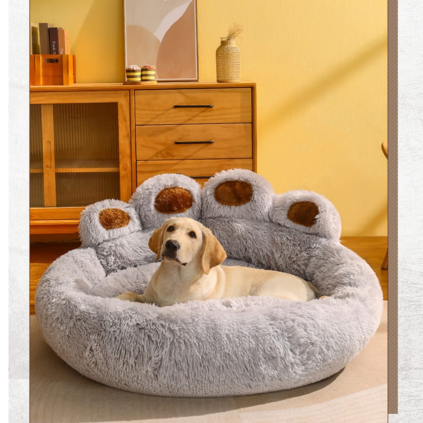 Amazon.co.jp: ペットマット 肉球型ベッド シャギー いぬ 犬クッション